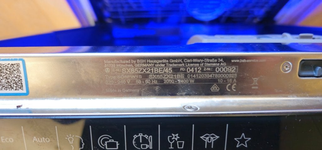 Foto 5 van Inbouwvaatwasser Siemens SX65ZX21BE/45