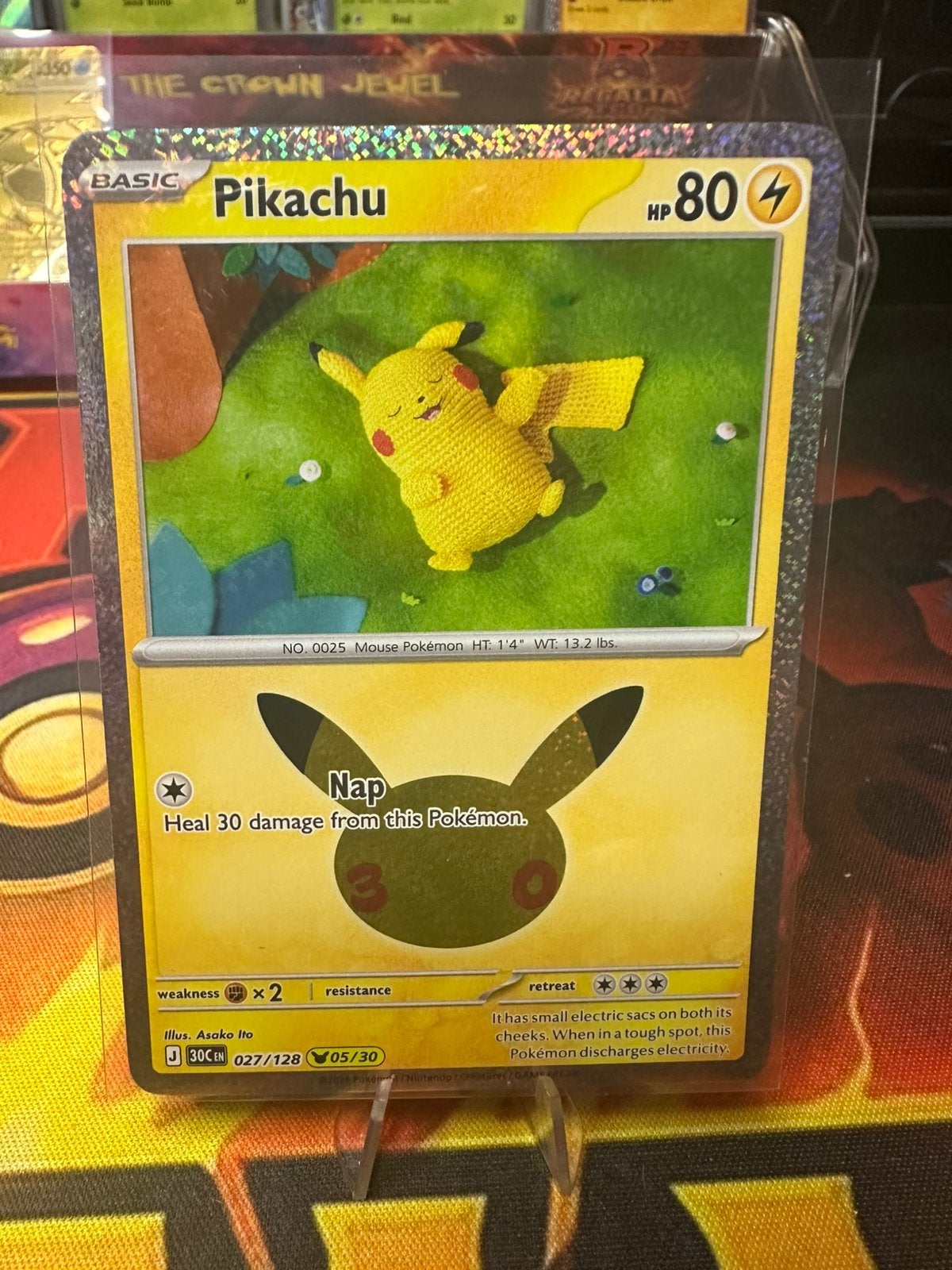 Pikachu (30C 027) 30th Celebration, Verzenden, Zo goed als nieuw, Losse kaart, Foil