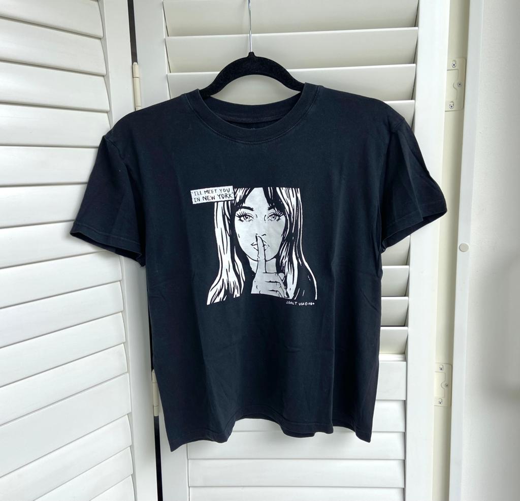 Brandy Melville t-shirt, Zwart, Ophalen of Verzenden, Zo goed als nieuw, Korte mouw