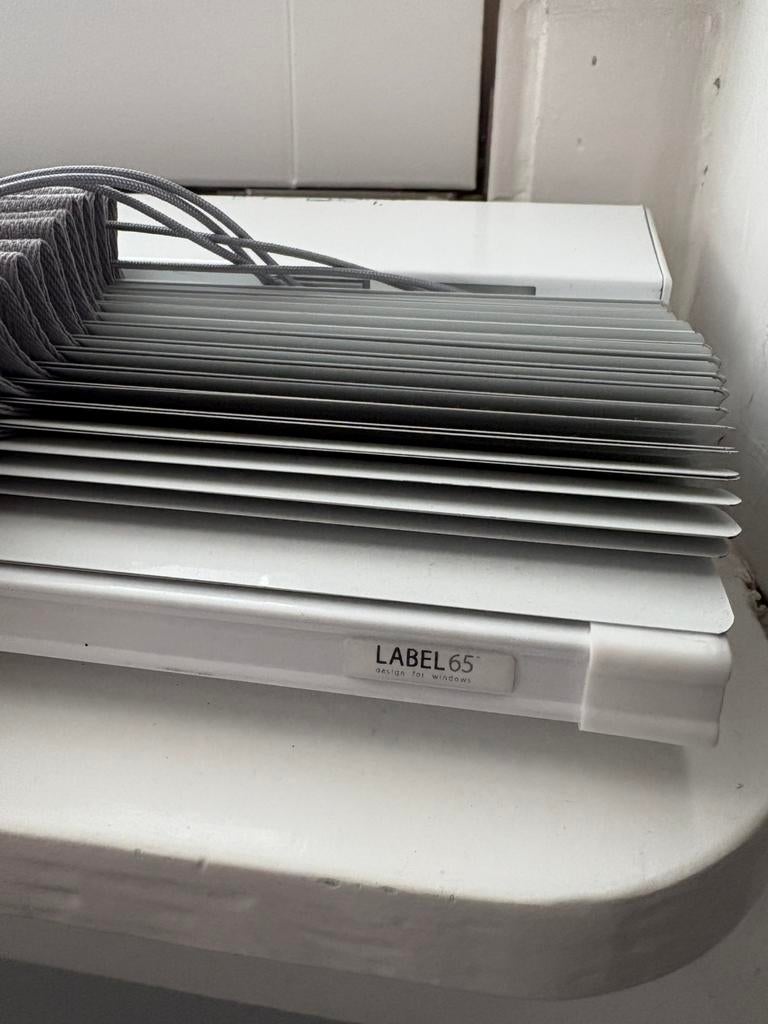 Label 65 Aluminium Jaloezie 50 mm, Ophalen, Zo goed als nieuw, Wit
