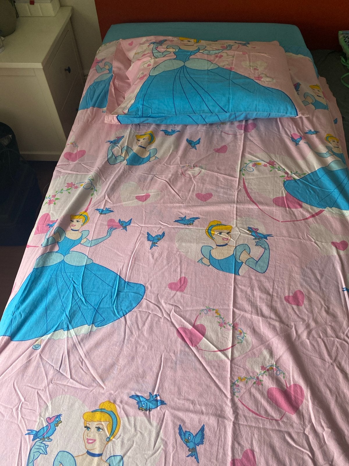 Cinderella Dekbedovertrek - Roze/Blauw, Overige merken, Meisje, Ophalen of Verzenden, Zo goed als nieuw