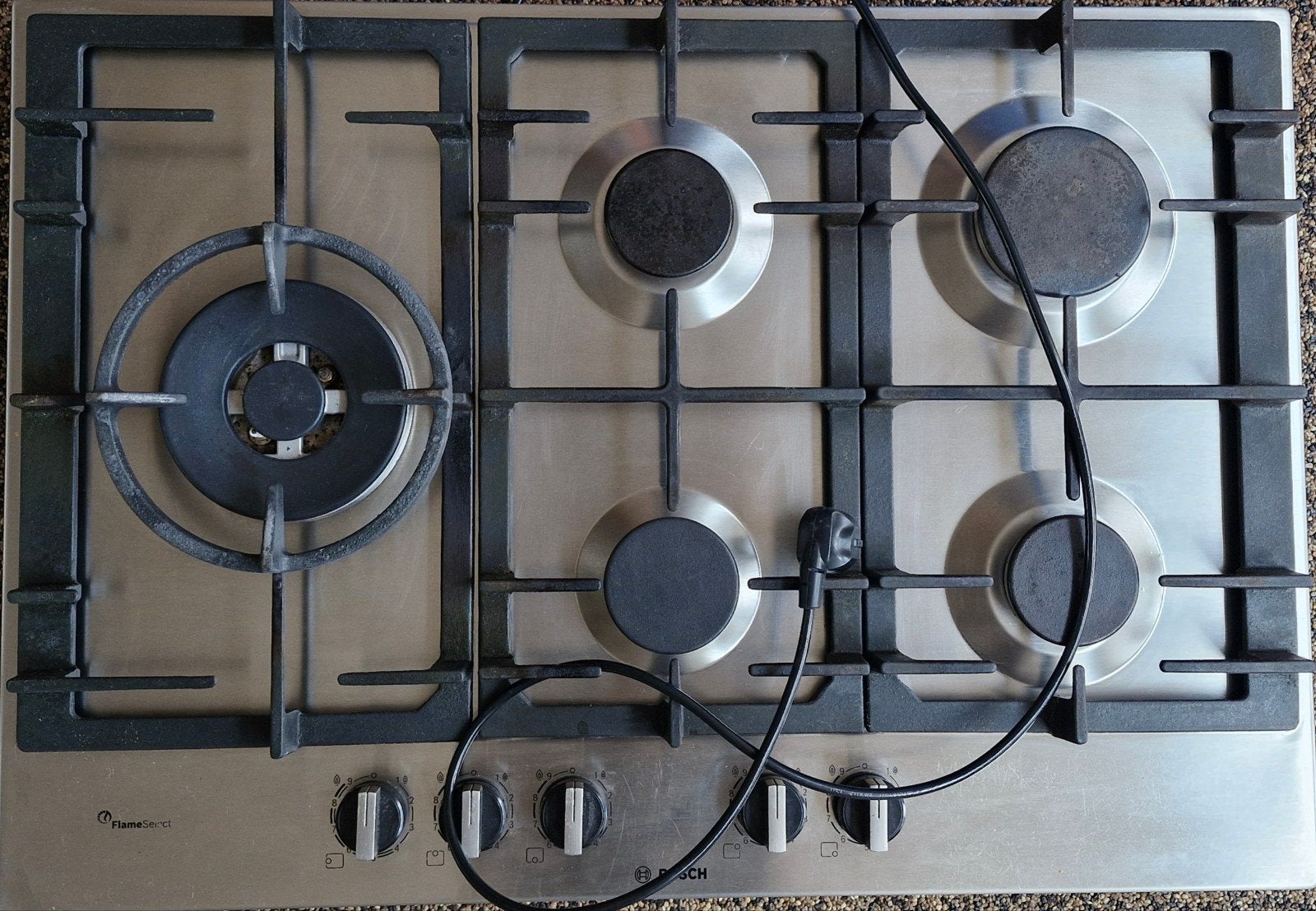 Bosch 5-pits gaskookplaat PCS7A5C90N met vonkontsteking, Witgoed en Apparatuur, Kookplaten, Ophalen, Gebruikt, Inbouw, Gas