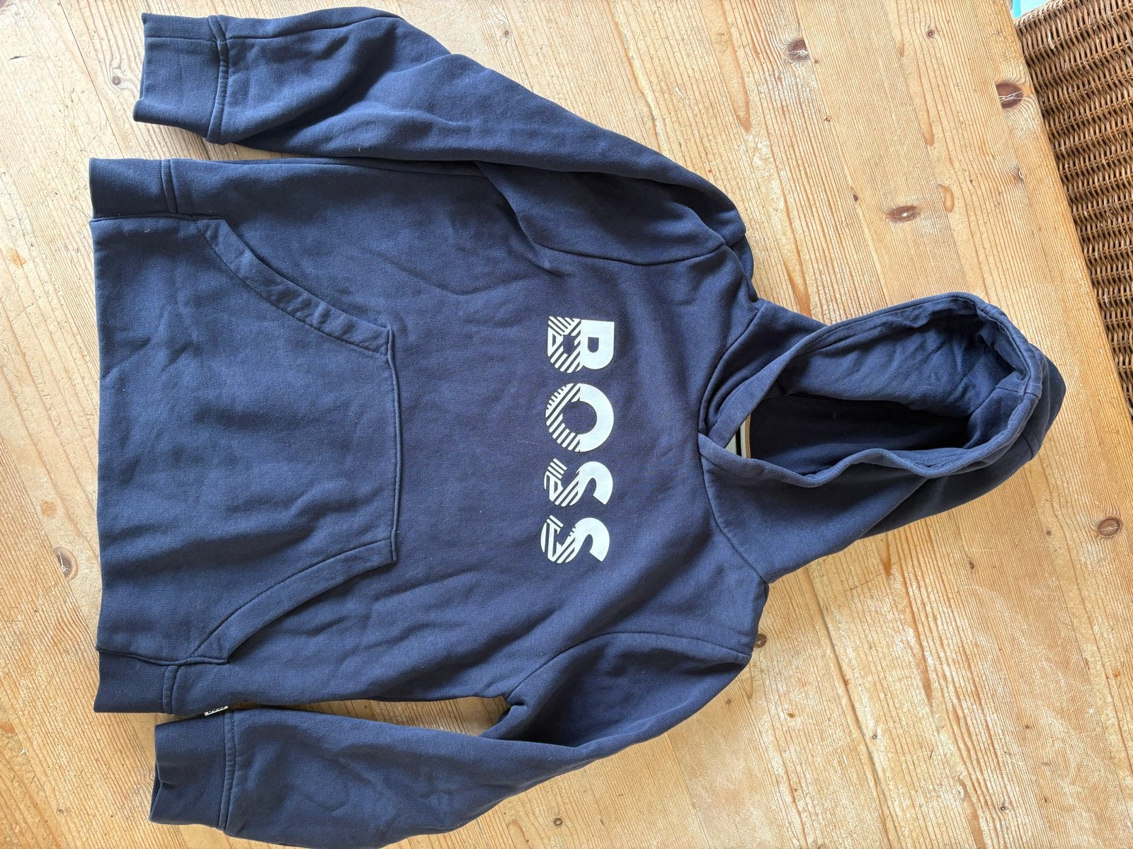 BOSS hoodie maat 8-126, donkerblauw, Ophalen of Verzenden, Zo goed als nieuw, Jongen of Meisje, Trui of Vest