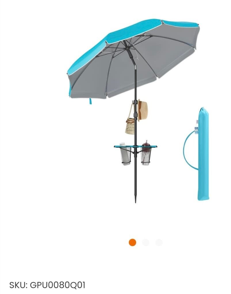 SONGMICS In hoogte verstelbare strandparasol, Tuin en Terras, Ophalen of Verzenden, Nieuw, Strandparasol, Kantelbaar