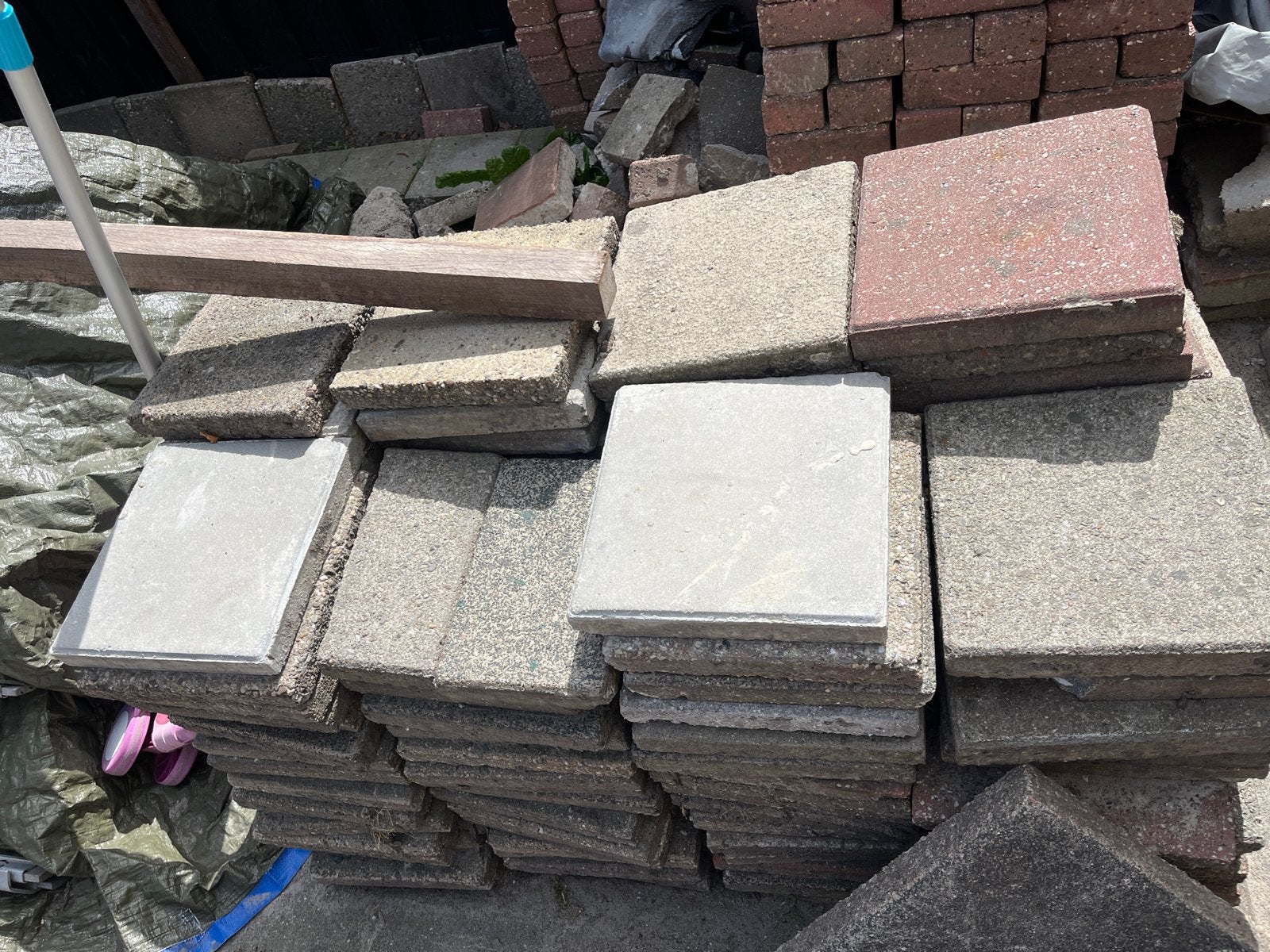 Gebruikte stoeptegels, Tuin en Terras, Tegels en Klinkers, Ophalen, Gebruikt, Klinkers, 10 m² of meer
