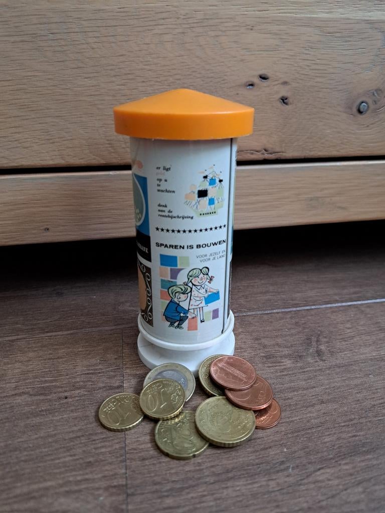 Vintage spaarpot Rijkspostspaarbank jaren 60, Verzamelen, Spaarpotten, Ophalen of Verzenden, Gebruikt