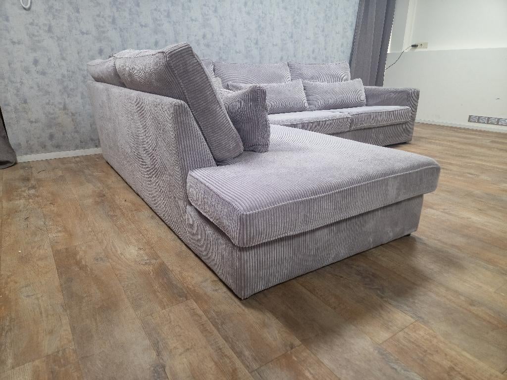 ZEER Mooi GRIJS RIBSTOF Hoekbank !!!, Info@banxtel.nl, 3194DC, Ribstof Hoekbank, Hoekbank
