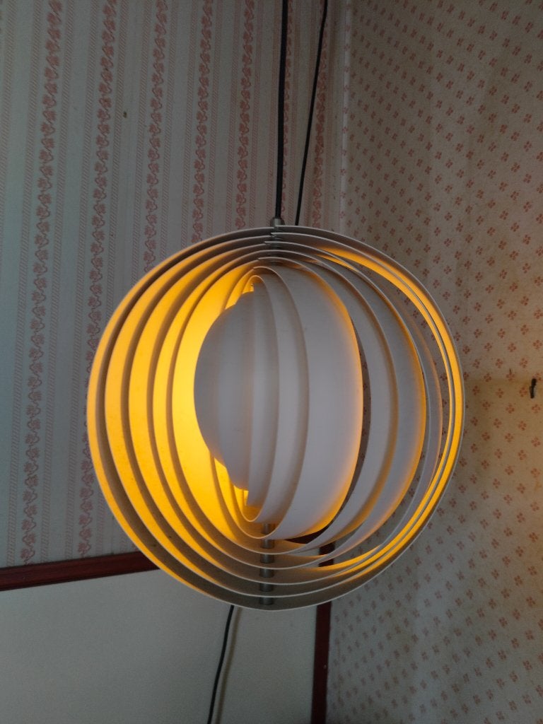 Origineel vintage Verpan Moon lamp, Huis en Inrichting, Lampen | Hanglampen, Ophalen, Gebruikt, Metaal, E27 (groot)