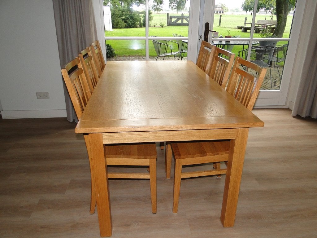 Mooie ruime Eethoek 6 persoons, Huis en Inrichting, Complete eetkamers, Ophalen, Zo goed als nieuw, Klassiek, 4 tot 6 stoelen