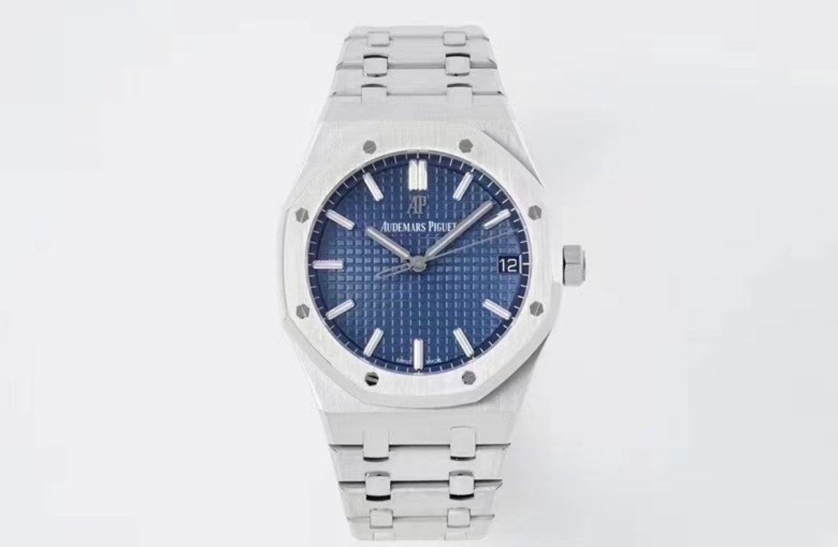 Audemars Piguet Royal Oak Automaat Blauwe wijzerplaat, Ophalen of Verzenden, Nieuw, Polshorloge, Staal
