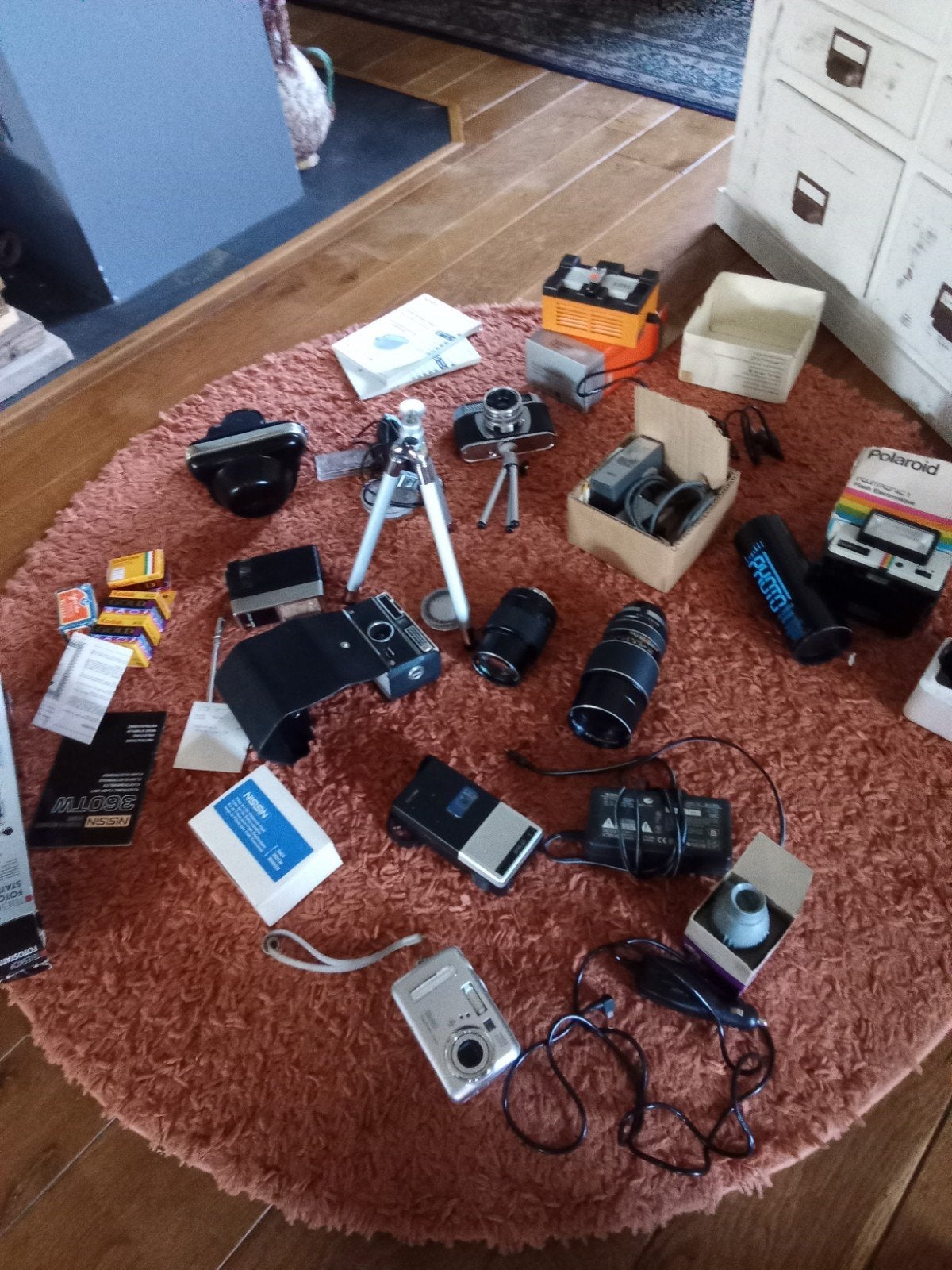 Diverse camera's en accessoires - Vintage en Modern, Audio, Tv en Foto, Ophalen, Gebruikt, Compact, Polaroid
