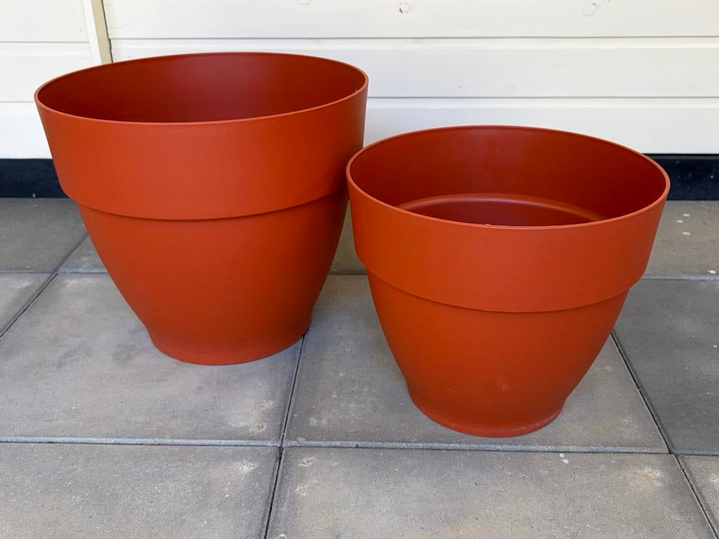 Kunsstof  bloempotten Elho, Tuin en Terras, Kunststof, Balkon, Rond, Ophalen of Verzenden