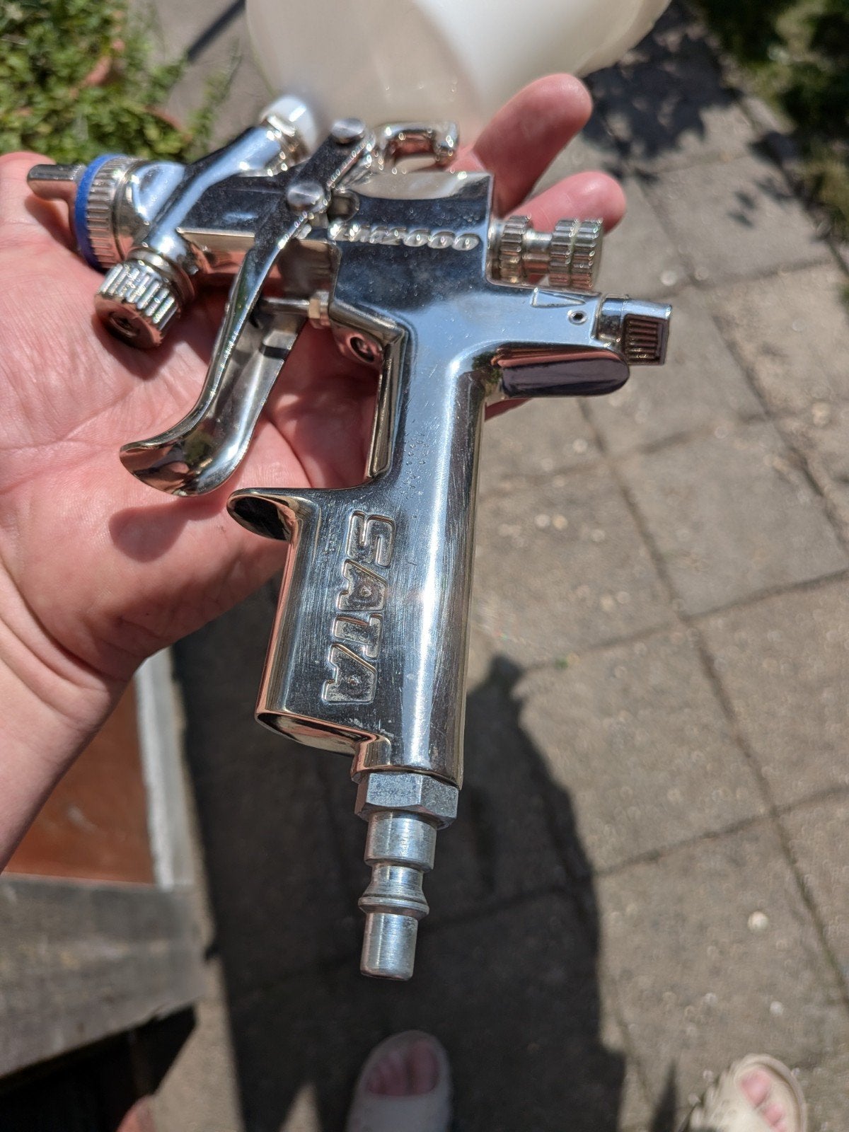 Sata LM2000 Verfspuit - Prachtig Chroom, 1.6 Nozzle, Ophalen of Verzenden