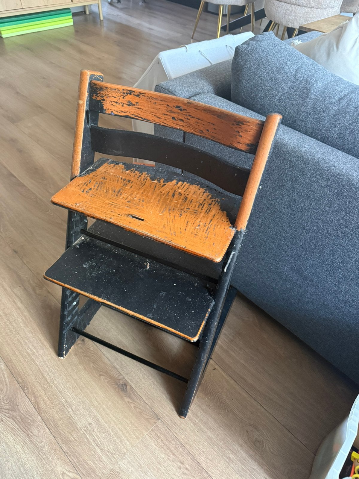 stokke tripptrapp walnoot, Kinderen en Baby's, Kinderstoelen, Ophalen, Gebruikt, Meegroeistoel, Aanschuifbaar