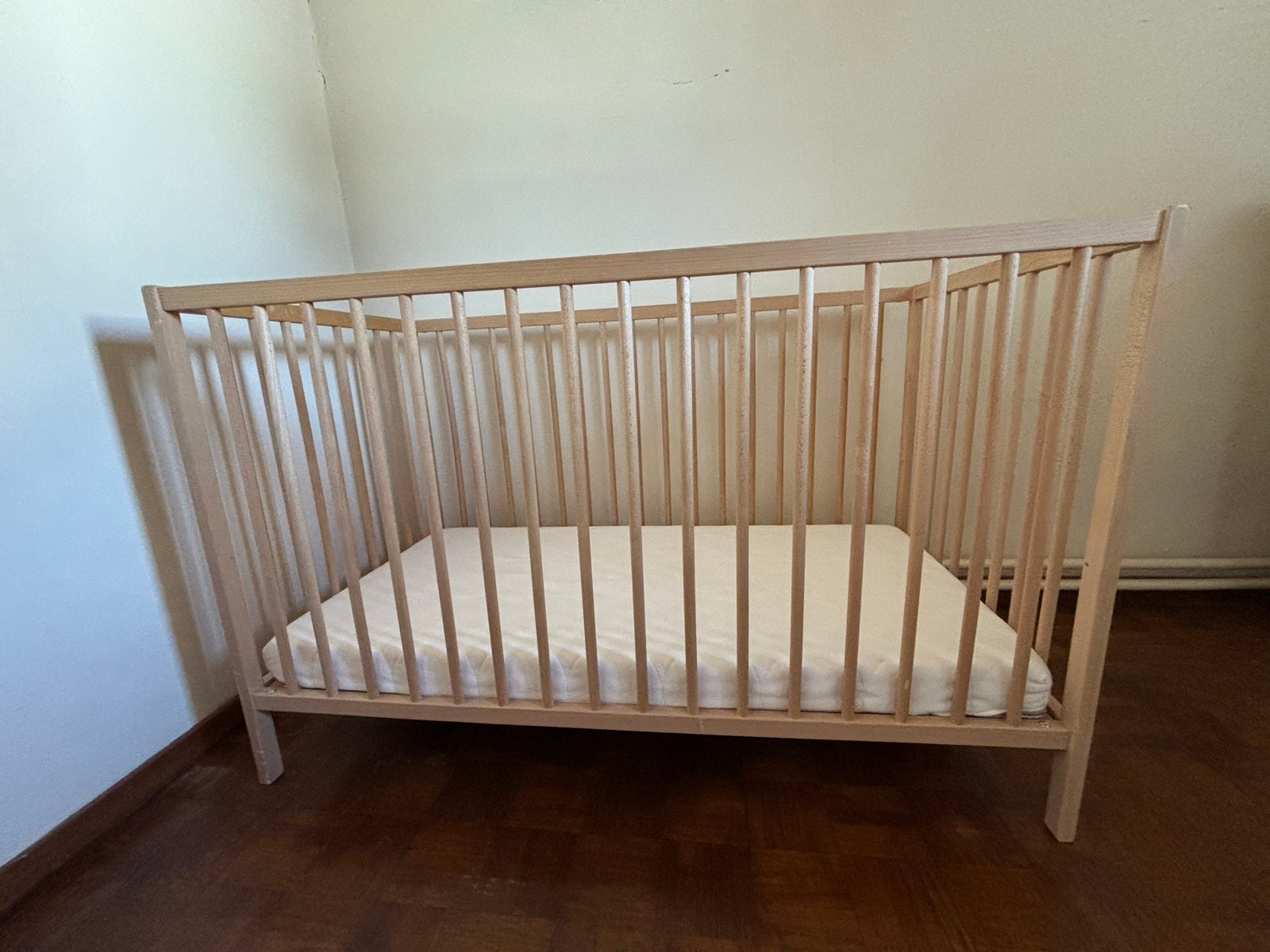 Babybedje met matras, dekbed en bedlinnen, Ophalen, Gebruikt, 70 tot 85 cm, 140 tot 160 cm
