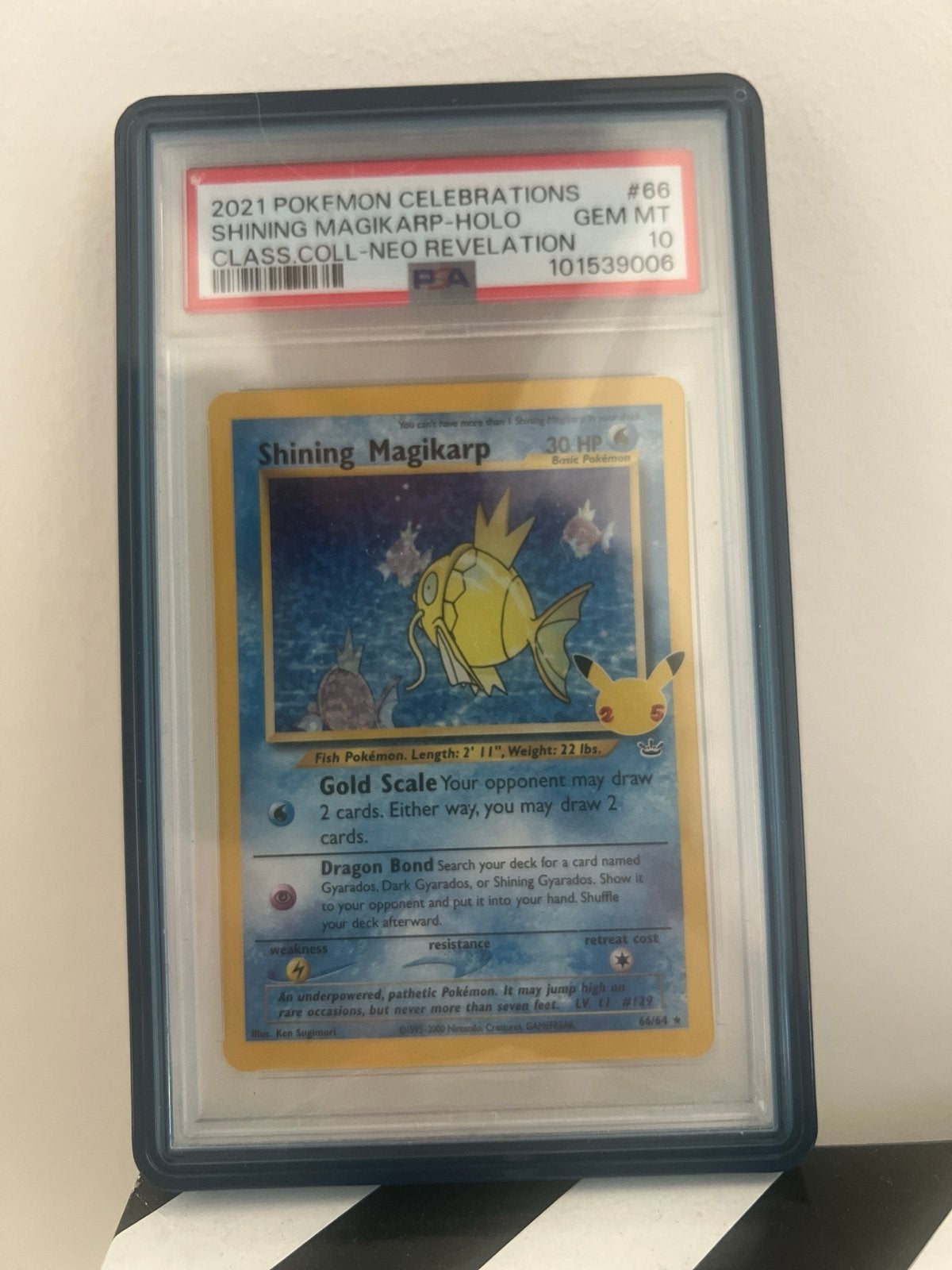 Shining Magikarp #66 PSA 10 - Celebrations Pokémon Kaart, Ophalen of Verzenden, Nieuw, Losse kaart, Foil