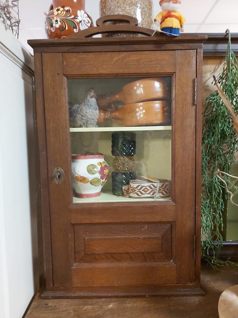 Antiek Jugendstil Wandkastje - Origineel & Authentiek Hout, Ophalen of Verzenden