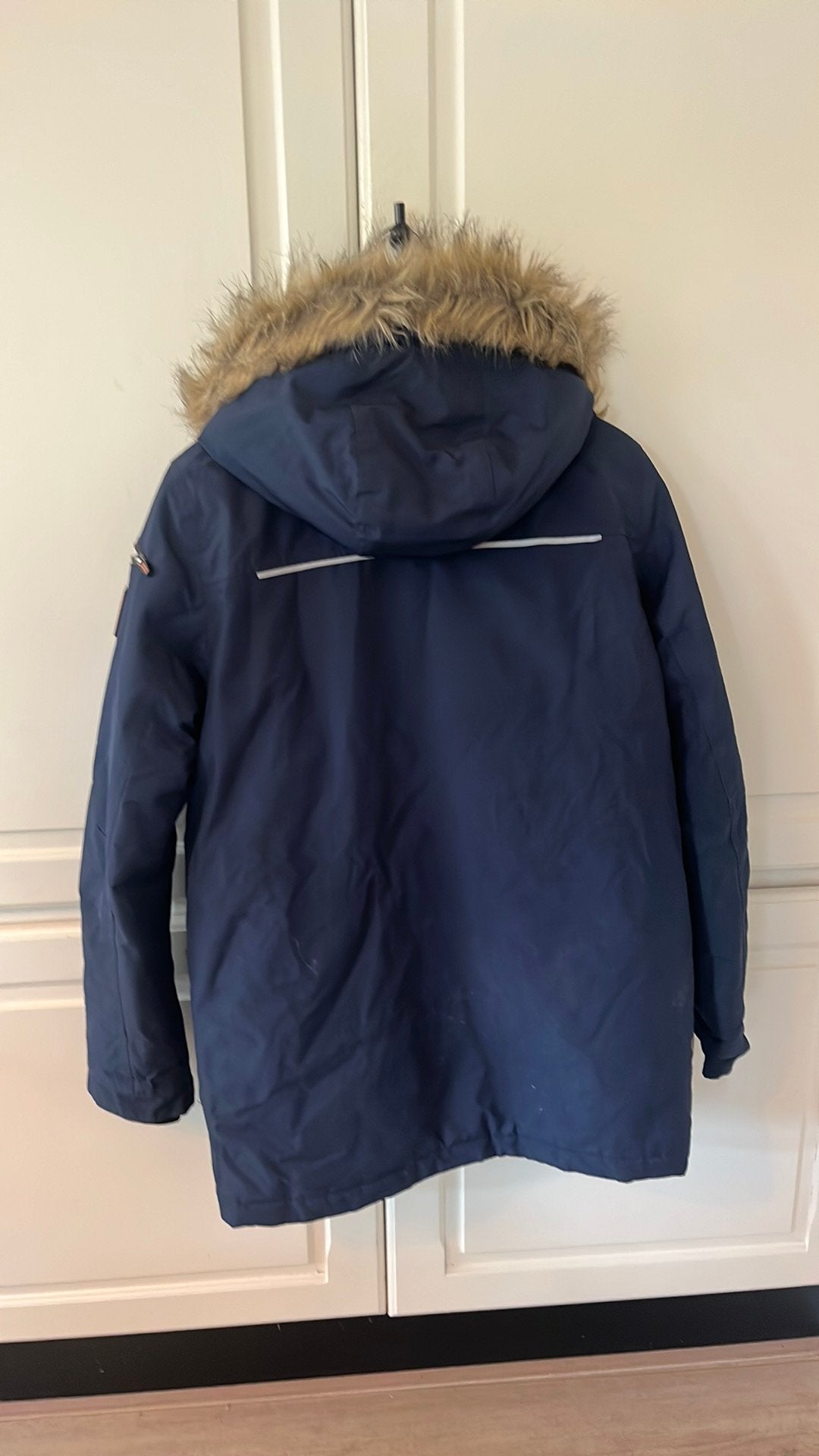 Winterjas skijas jongen 176 blauw, Ophalen of Verzenden, Zo goed als nieuw, Maat 34 (XS) of kleiner, Blauw
