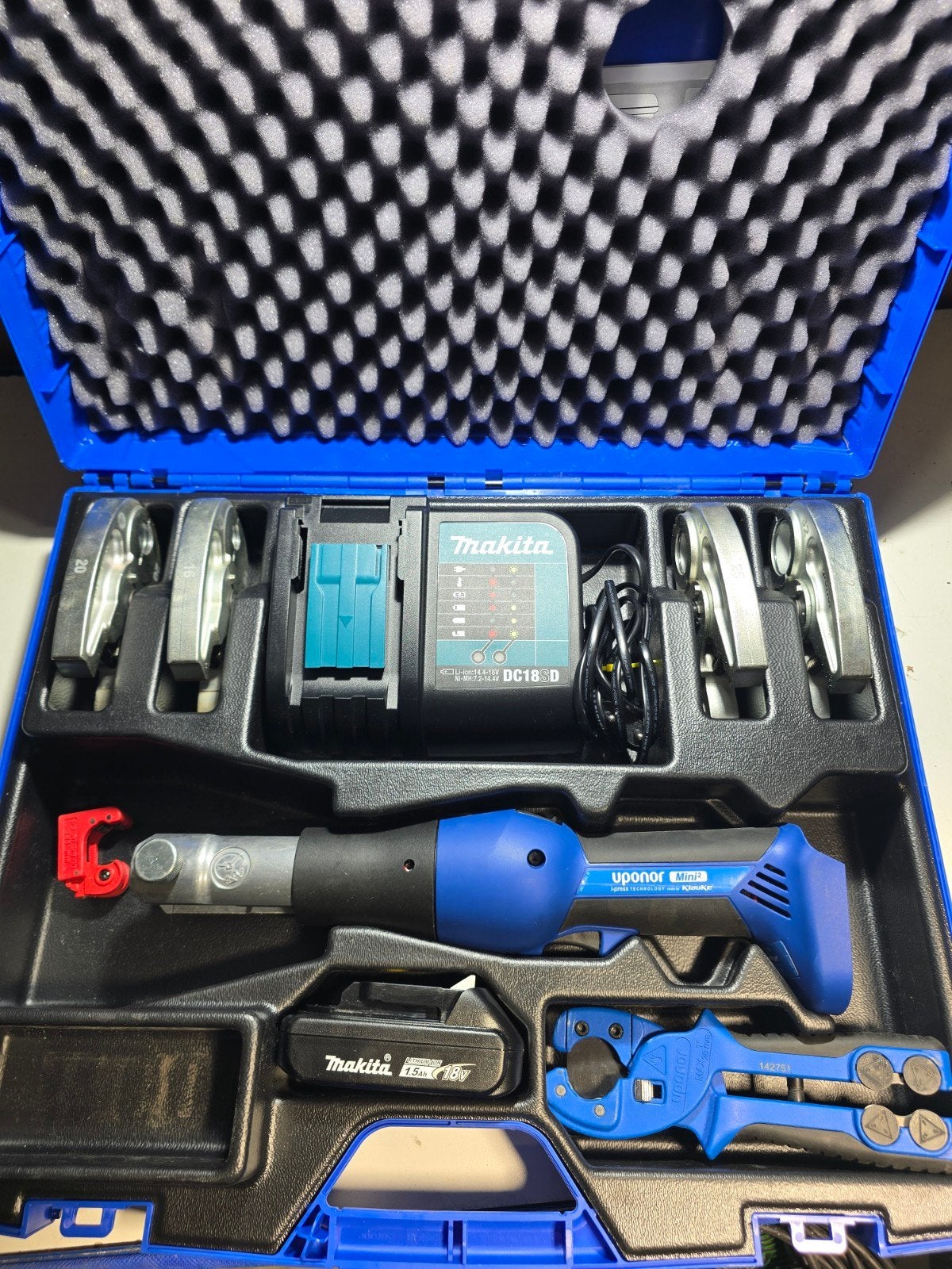uponor Accu perstang persmachine set 16mm 20mm 25mm 32mm, Overige typen, Nieuw, Ophalen of Verzenden, Uponor