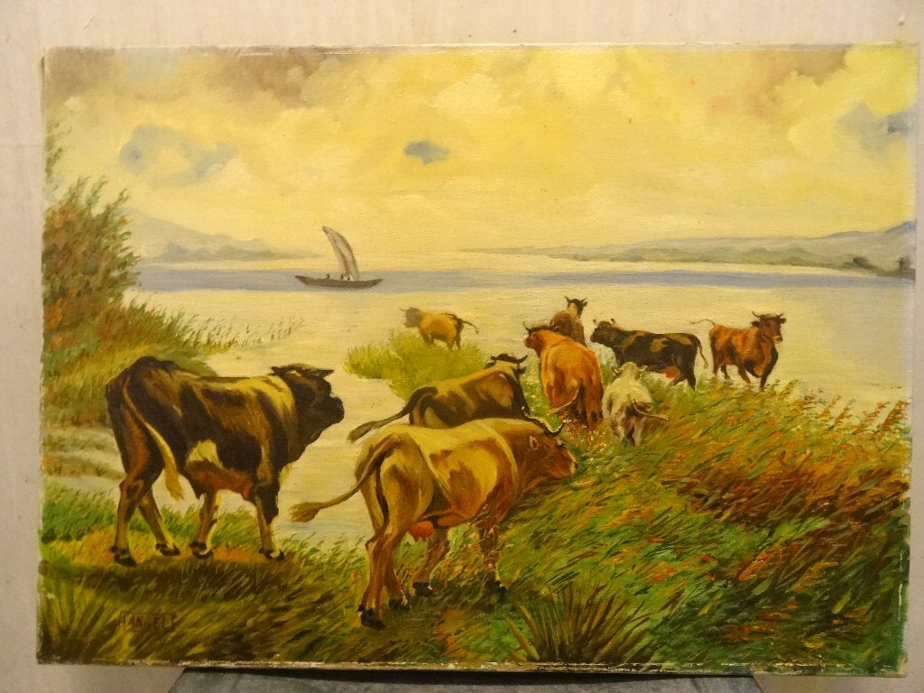 2 oude schilderijen in 1 pakket verzonden , totaal : 90 euro, Origineel werk, Doek, Ophalen of Verzenden, Olieverf
