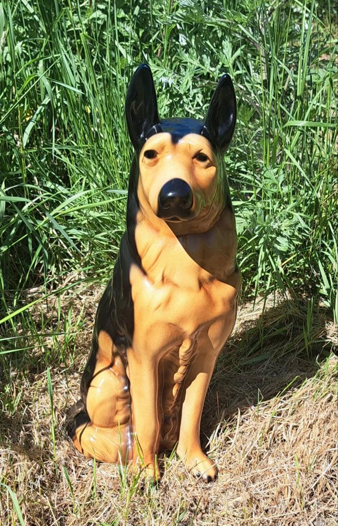 Art Deco hond keramiek 50 cm beeld herder beeld zgan, Ophalen of Verzenden
