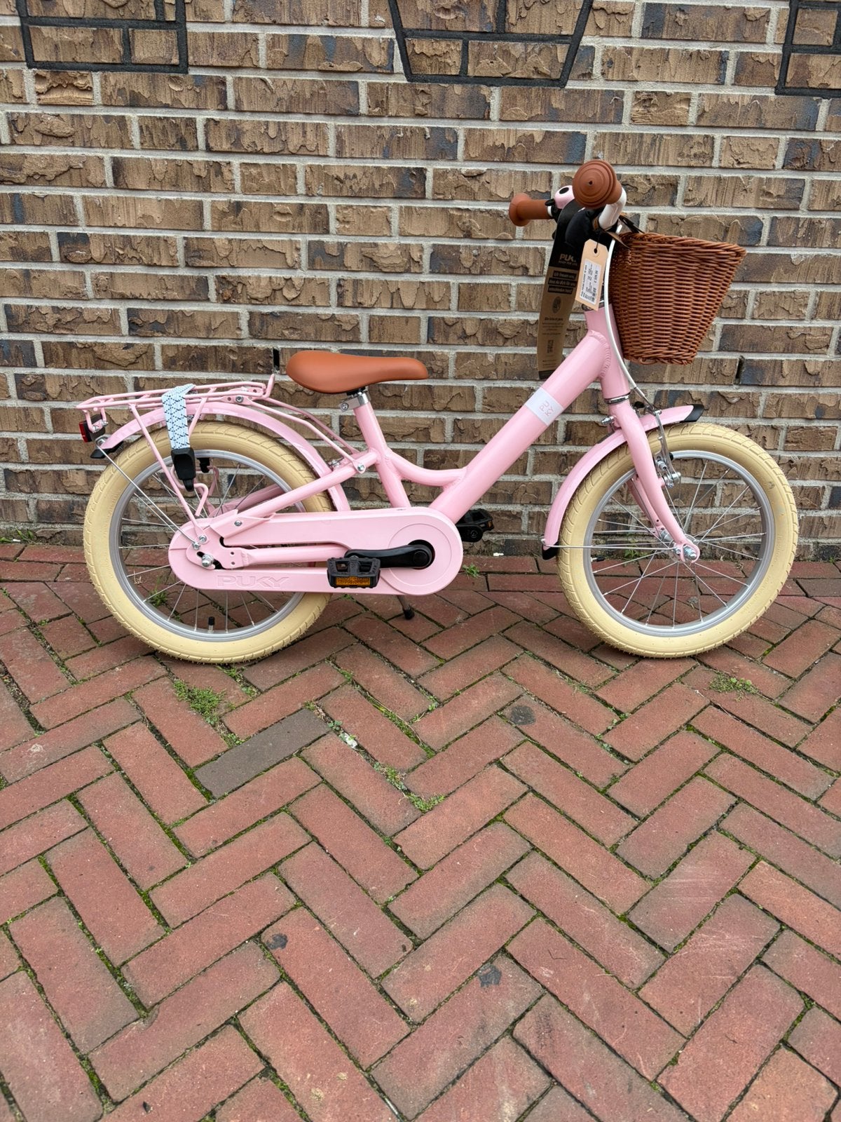 Puky Youke Classic 16 inch roze en retro groen  Op voorraad, Ophalen, Terugtraprem, 16 tot 20 inch, Puky