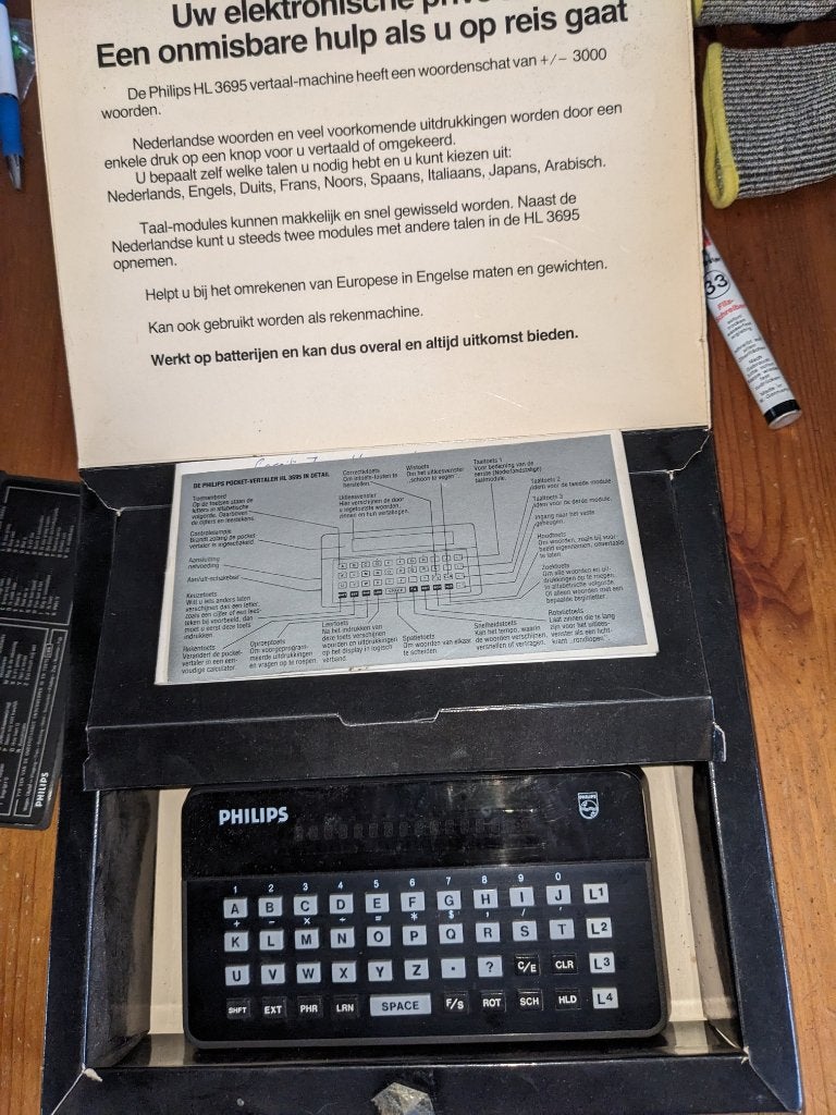 Vintage vertaalcomputer Philips HL3695, Ophalen of Verzenden, Computers en Rekenmachines