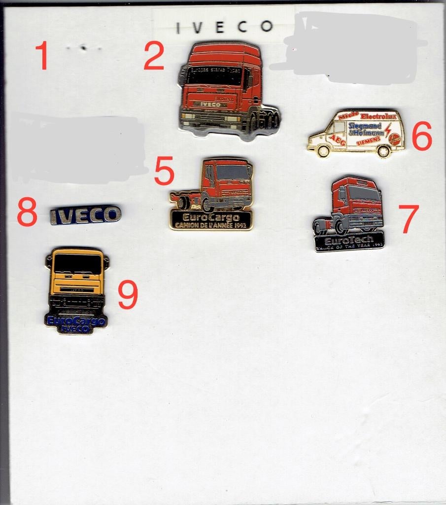 Diverse pins van Iveco, Verzamelen, Ophalen of Verzenden, Nieuw, Transport, Speldje of Pin