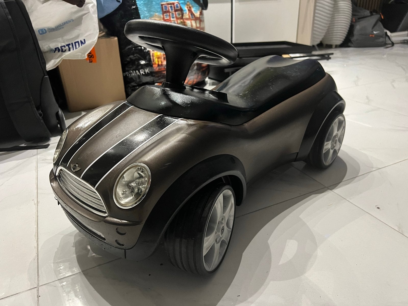 Mini Cooper loopauto voor kinderen, Ophalen of Verzenden, Gebruikt, Loopvoertuig
