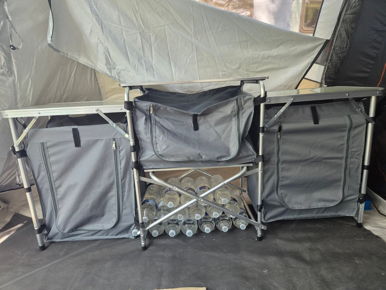Campingkeuken met windscherm en twee lagen, Caravans en Kamperen, Kampeeraccessoires, Ophalen, Gebruikt