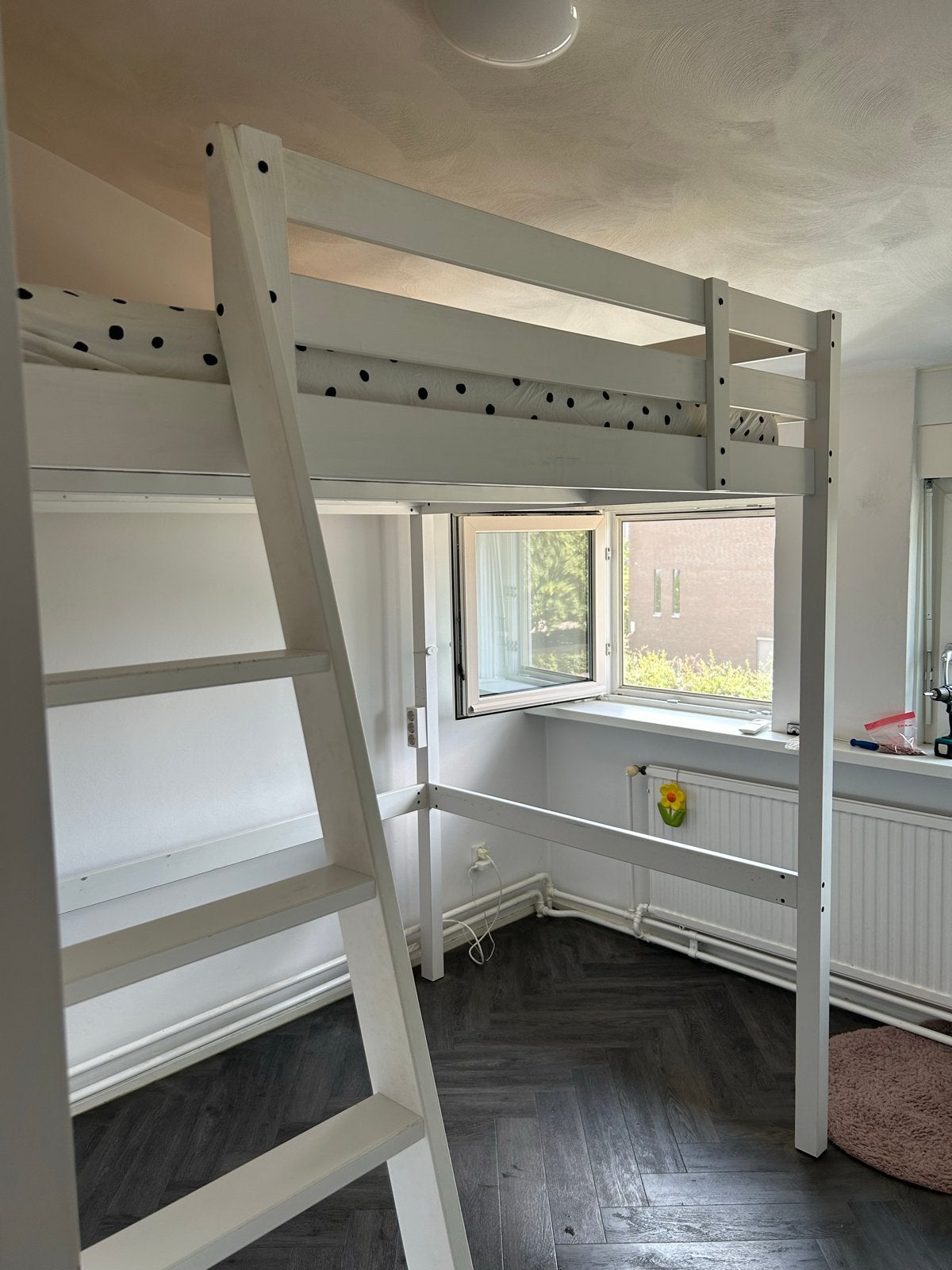 Witte hoogslaper met lattenbodem Ikea Stora, Ophalen, Gebruikt, Hoogslaper, Eenpersoons