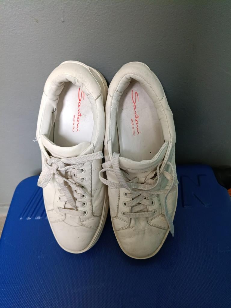 Santoni leren sneakers wit maat 43, Wit, Ophalen of Verzenden, Sneakers of Gympen, Santoni