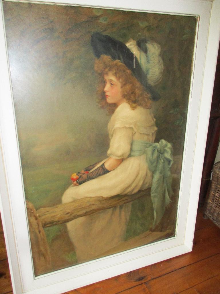 Oude lijst met vrouw., Antiek en Kunst, Ophalen