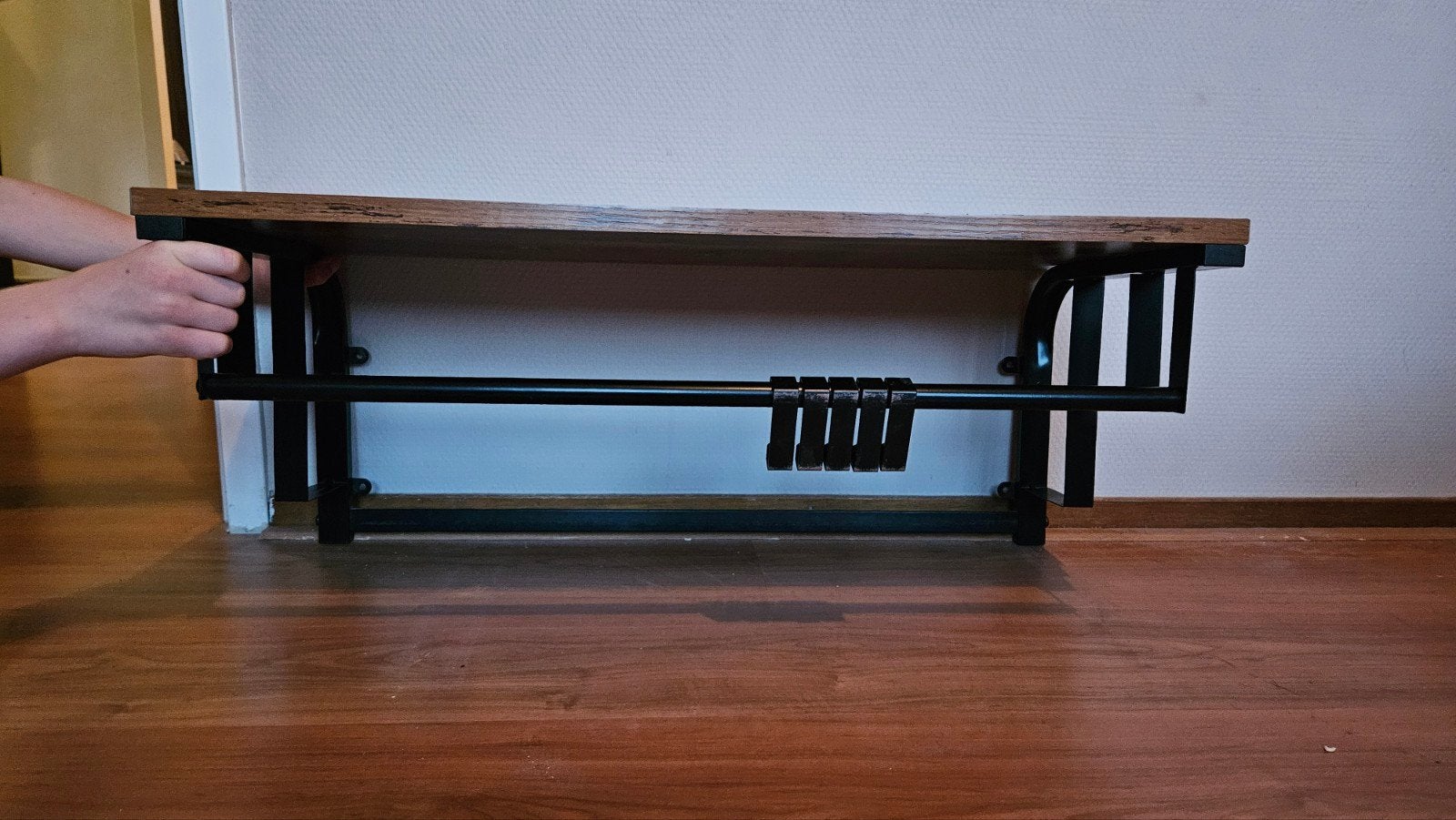 Wandkapstok met industriële look, Huis en Inrichting, Wandkapstok, Ophalen of Verzenden, Zo goed als nieuw, Minder dan 100 cm