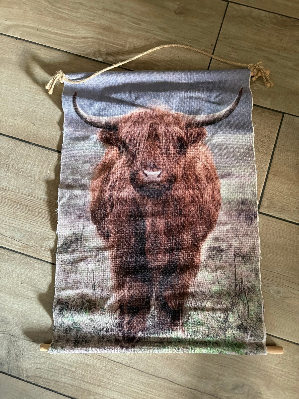Decoratie doek met lichtjes - Schotse Hooglander (5 stuks), Ophalen, Met verlichting, Meerkleurig, Nieuw