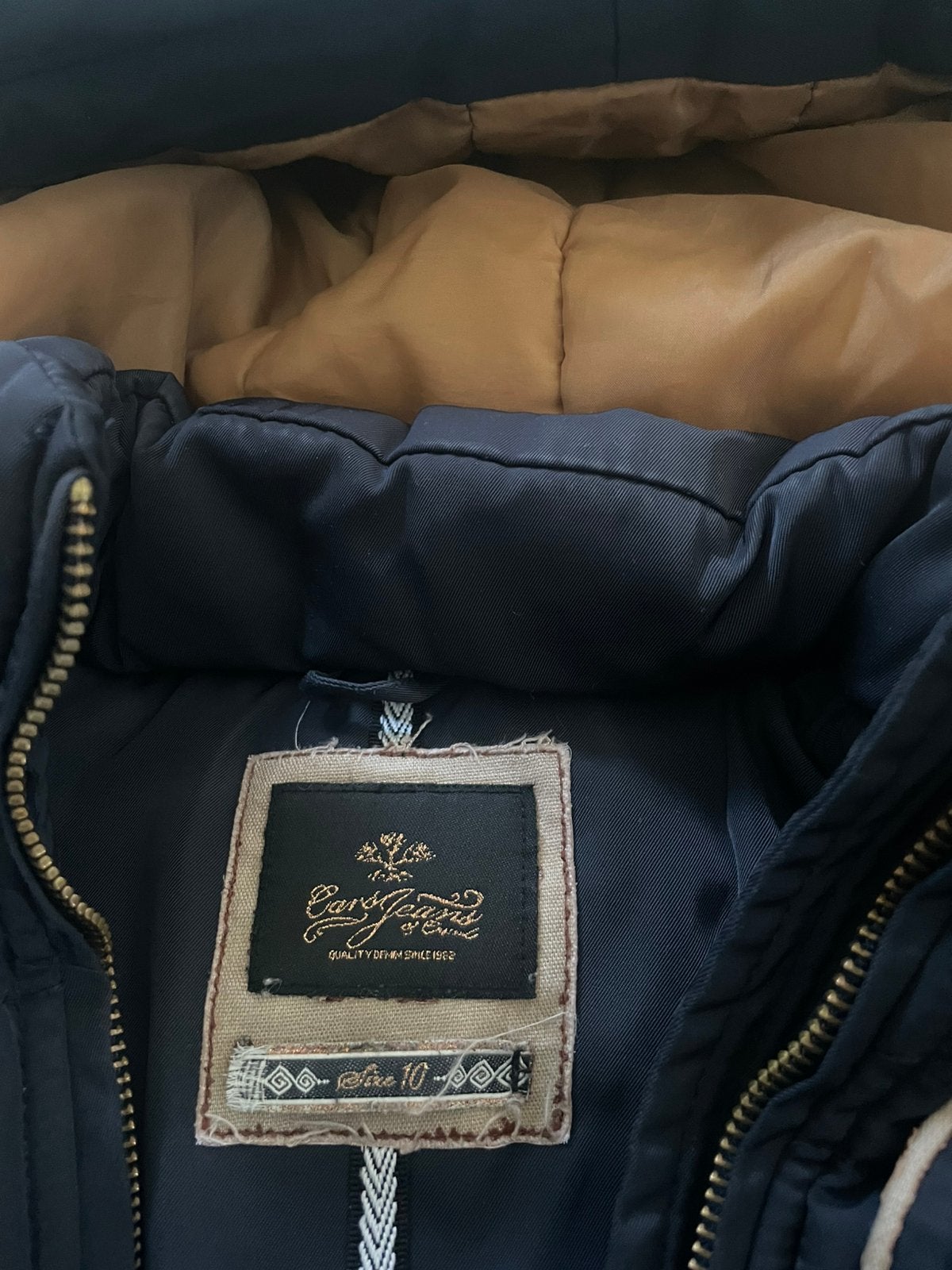 Winterjas cars jeans donkerblauw maat 10, Ophalen of Verzenden, Gebruikt, Meisje, Jas
