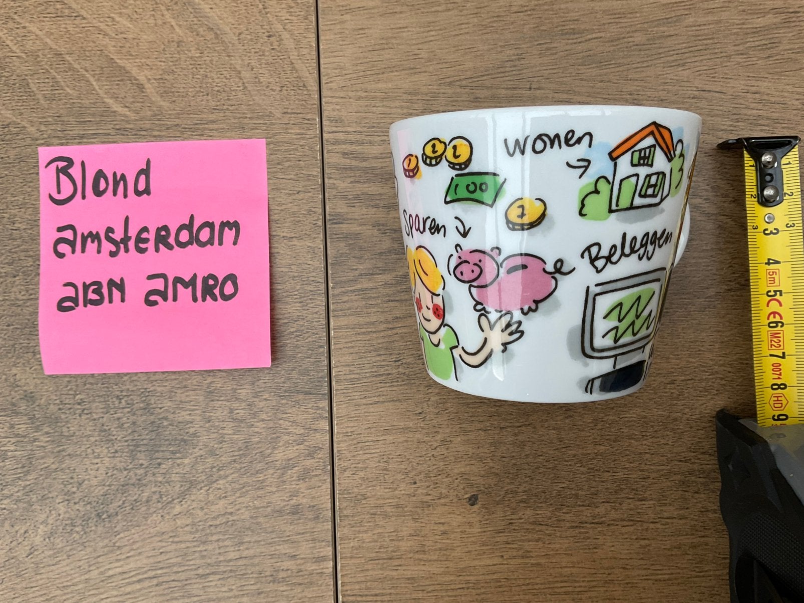 Nieuwe Blond Amsterdam ABN/AMRO beker of mok GEEN SCHADE, Ophalen, Nieuw, Modern, Kop(pen) en/of Schotel(s)