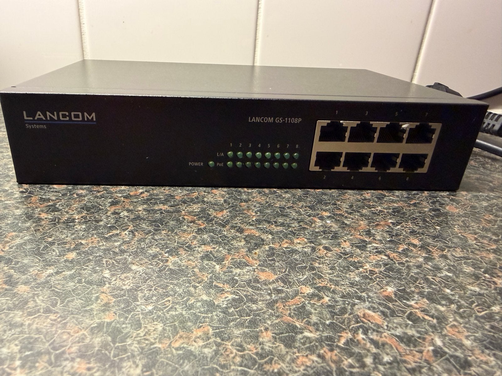 LANCOM GS-1108P PoE Switch - 8 poorten ideaal voor camera’s, Ophalen of Verzenden, Gebruikt