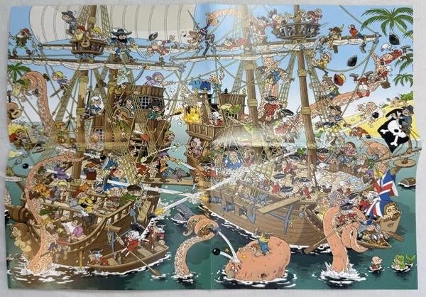 Jumbo Pieces of History De Piraten Puzzel 950 st. Rob Derks, Verzenden, 500 t/m 1500 stukjes, Zo goed als nieuw, Legpuzzel