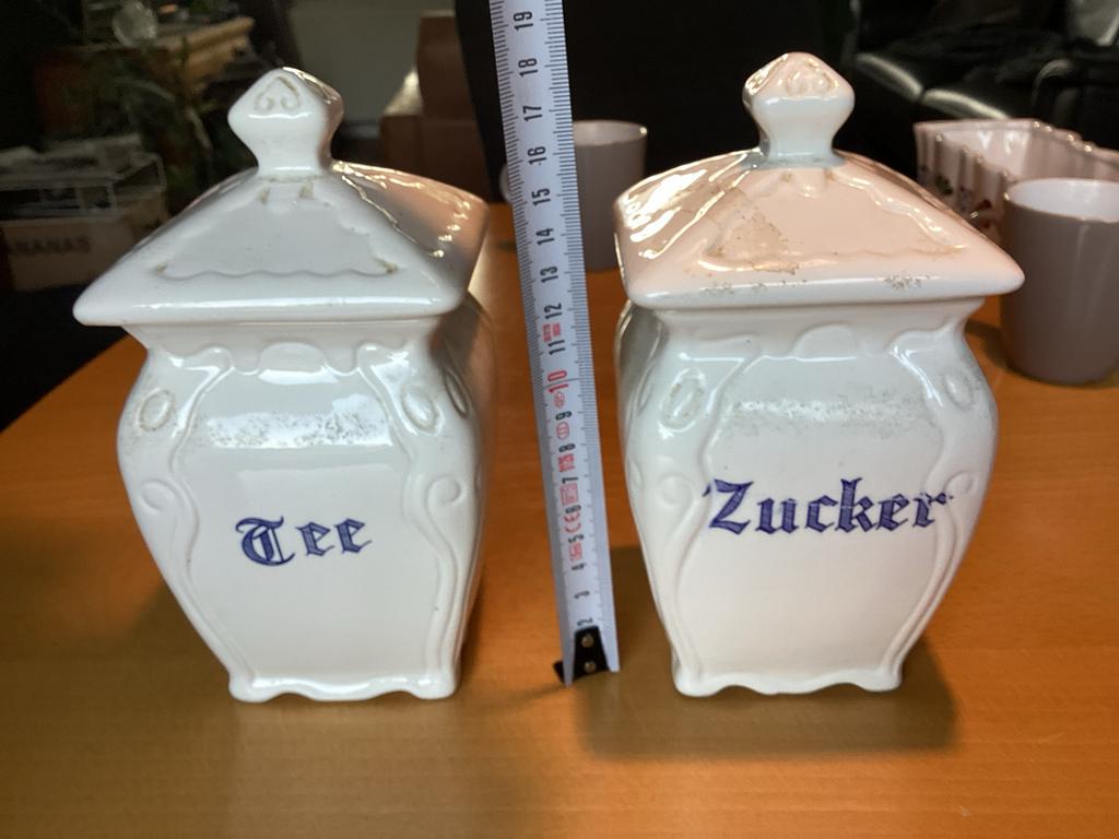 Vintage voorraadpotten: Thee en Suiker, Antiek en Kunst, Ophalen of Verzenden