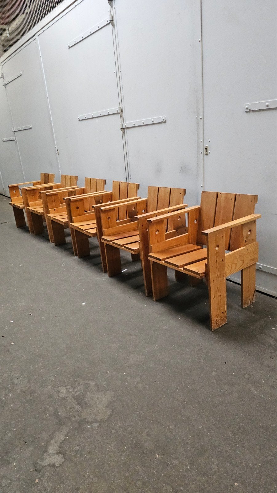 Rietveld crate stoelen kratstoel stijl , vintage jaren 60, Huis en Inrichting, Gebruikt, Bruin, Robuust, Functioneel, Ophalen of Verzenden