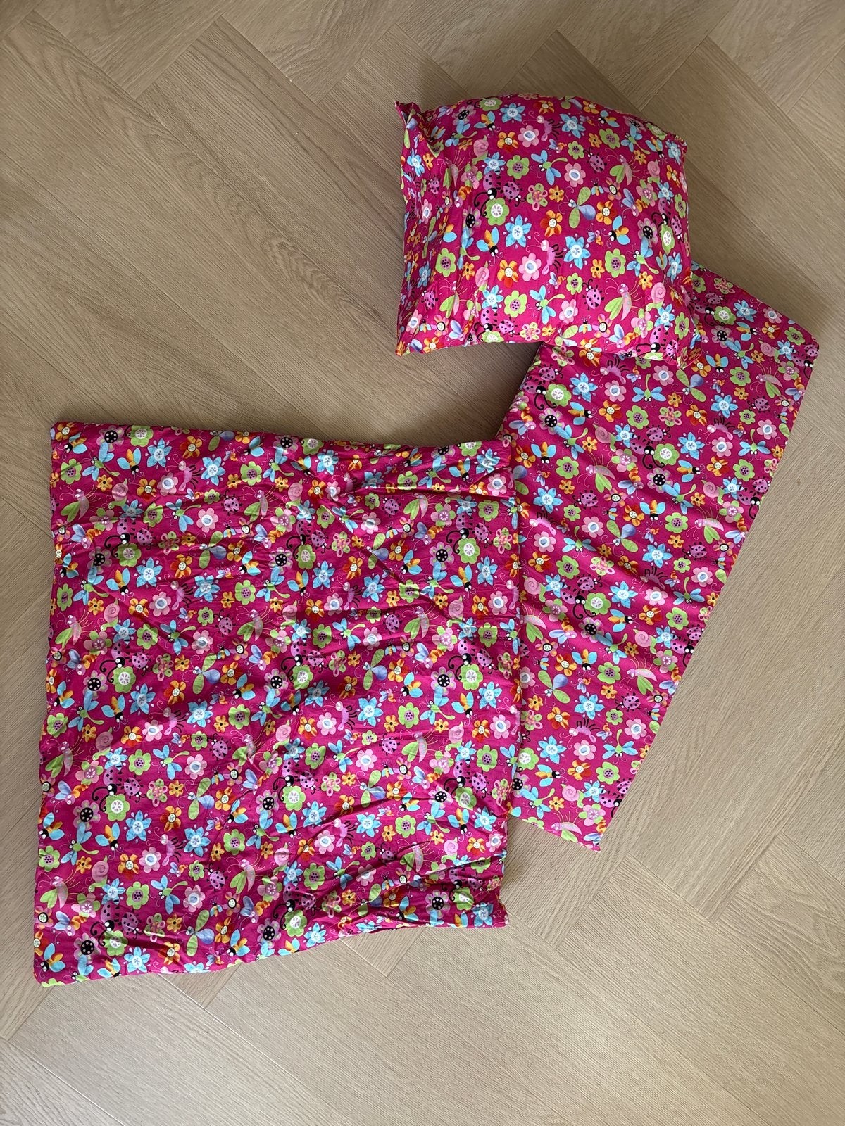 Bekleding bolderkar - Roze met vrolijke insectenprint, Ophalen of Verzenden, Zo goed als nieuw