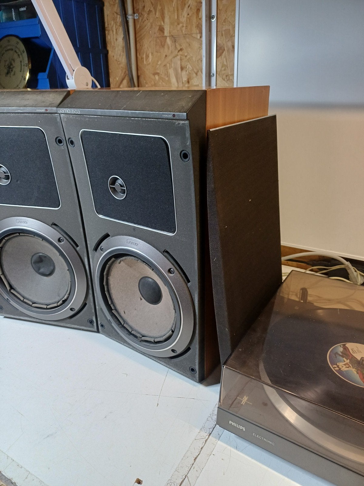 Jamo 503 luidsprekers - Werken, maar foamranden te vervangen, Ophalen, Gebruikt, 60 tot 120 watt, Front, Rear of Stereo speakers