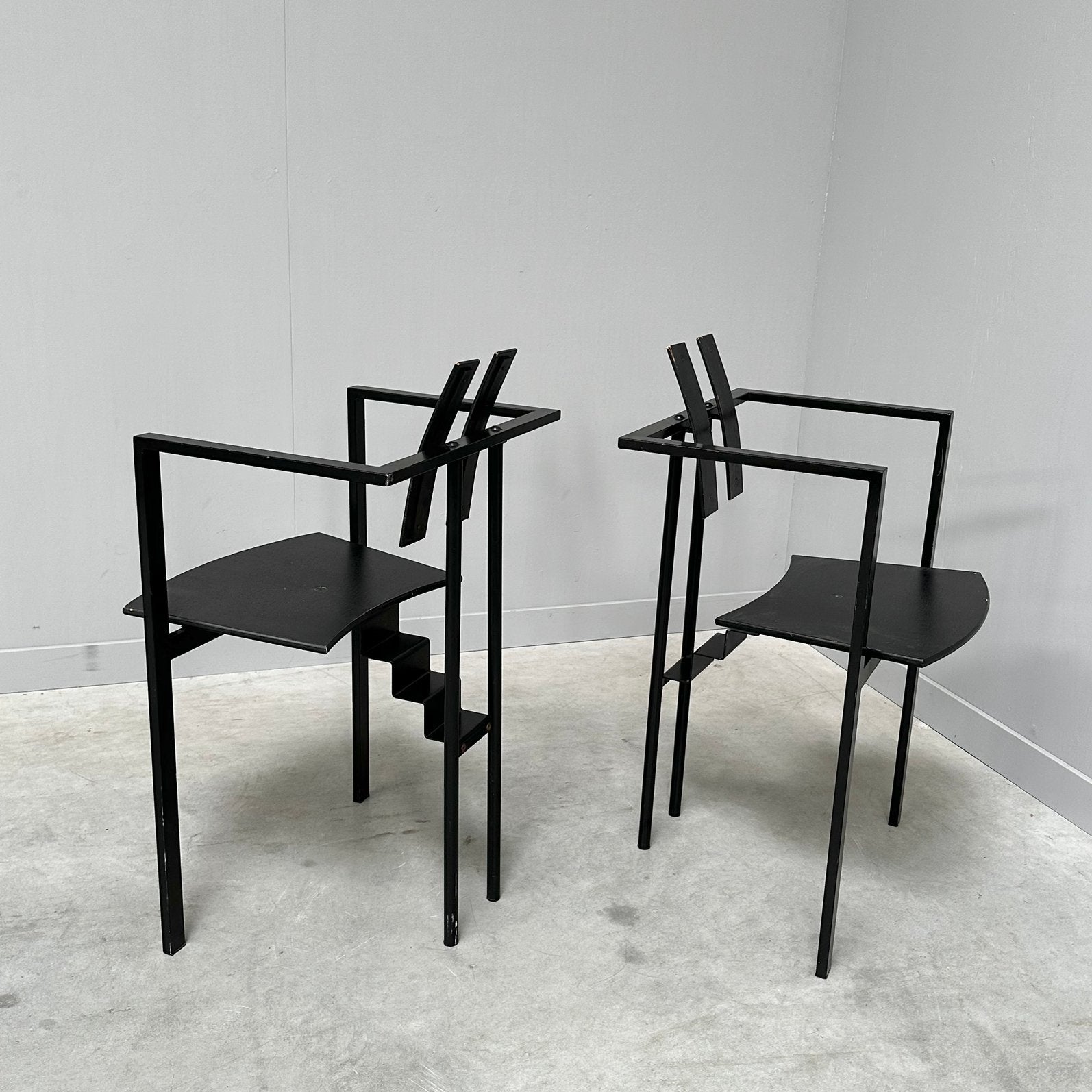 2 Trix stoelen vintage midcentury design, Huis en Inrichting, Stoelen, Ophalen, Gebruikt, Twee, Zwart