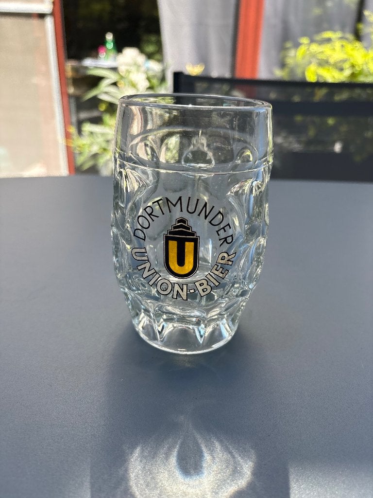 Vintage Dortmunder Union Bier-bierglas, Ophalen of Verzenden, Nieuw, Glas of Glazen, Overige merken