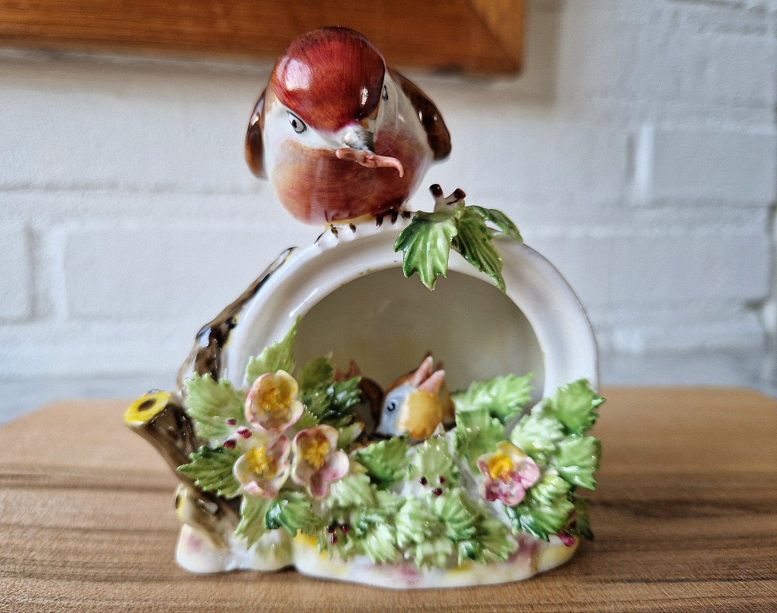Royal Adderley Floral Robin beeldje - Vintage porselein, Ophalen of Verzenden