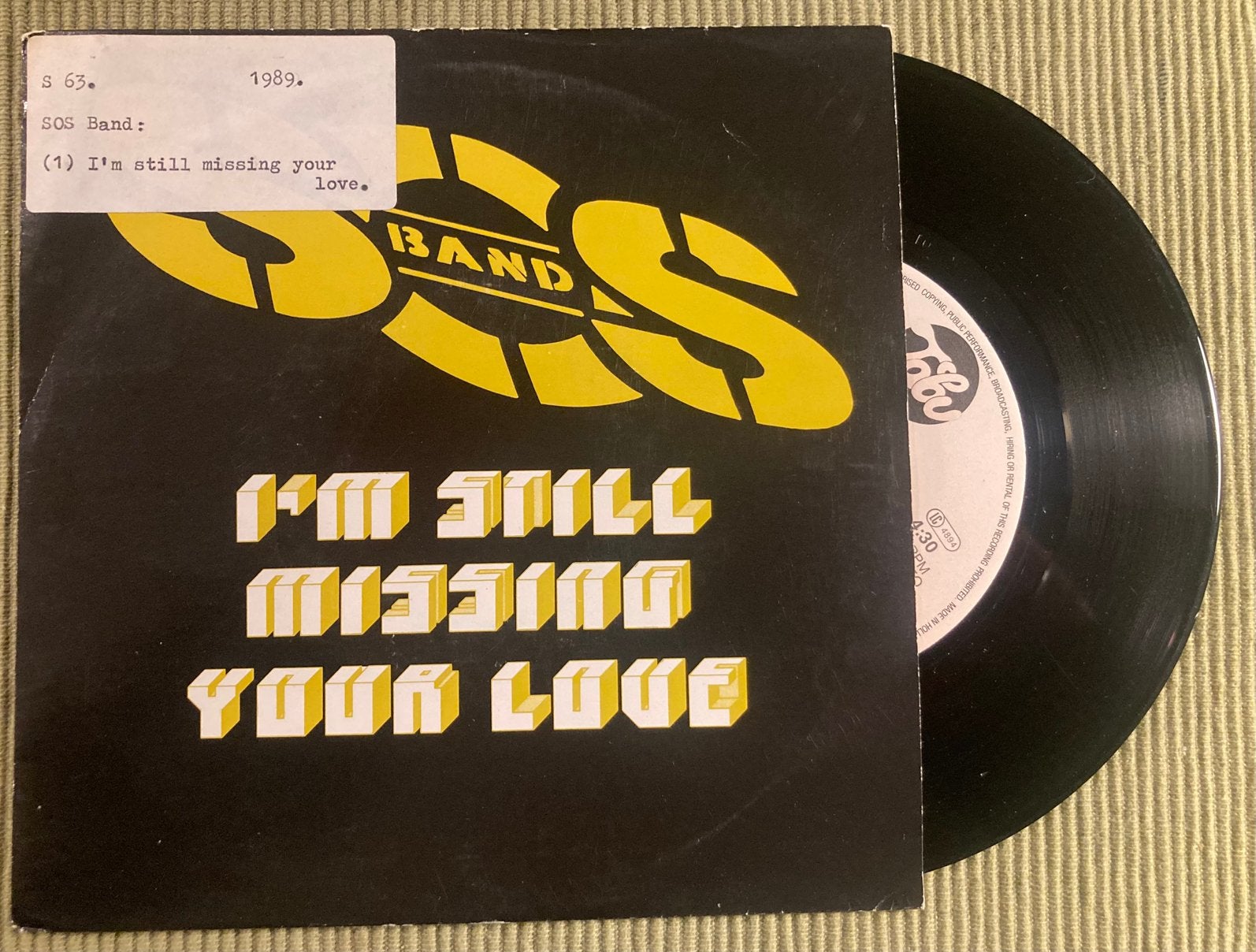 Vinyl single SOS Band - I’m still missing your love, Gebruikt, 7 inch, Ophalen of Verzenden, Dance en House