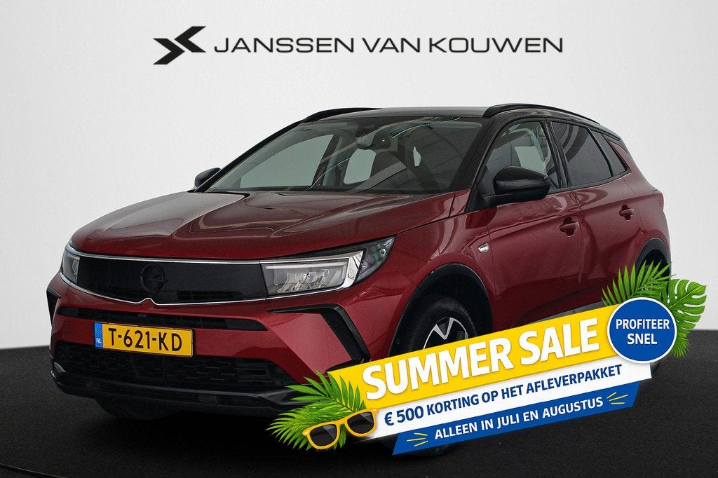 Opel Grandland 1.2 Turbo Level 4 Automaat Trekhaak Apple Car, Auto's, Opel, 15 km/l, Gebruikt, 1199 cc, Leder en Stof