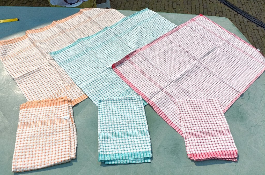 Vintage katoen theedoek wafeldoek keukendoek 70x50 cm (AA3), Ophalen of Verzenden, Nieuw, Katoen, Theedoek of Handdoek
