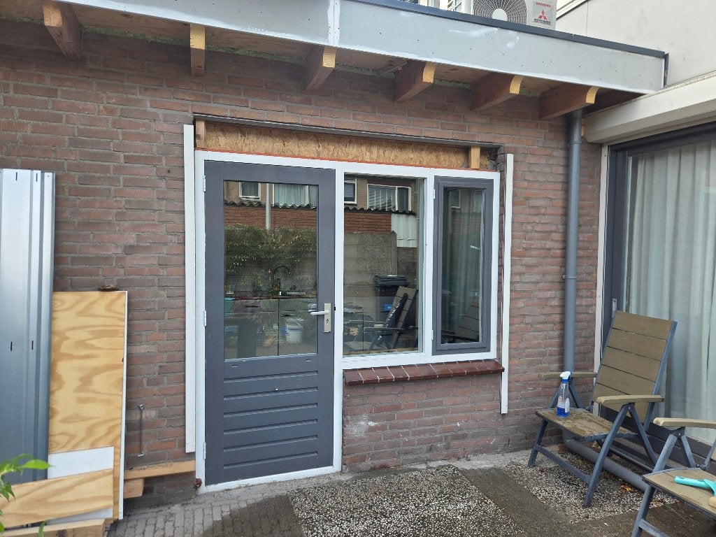 Deurkozijn met raampartij, Ophalen, Gebruikt, Deurkozijn, 150 tot 225 cm